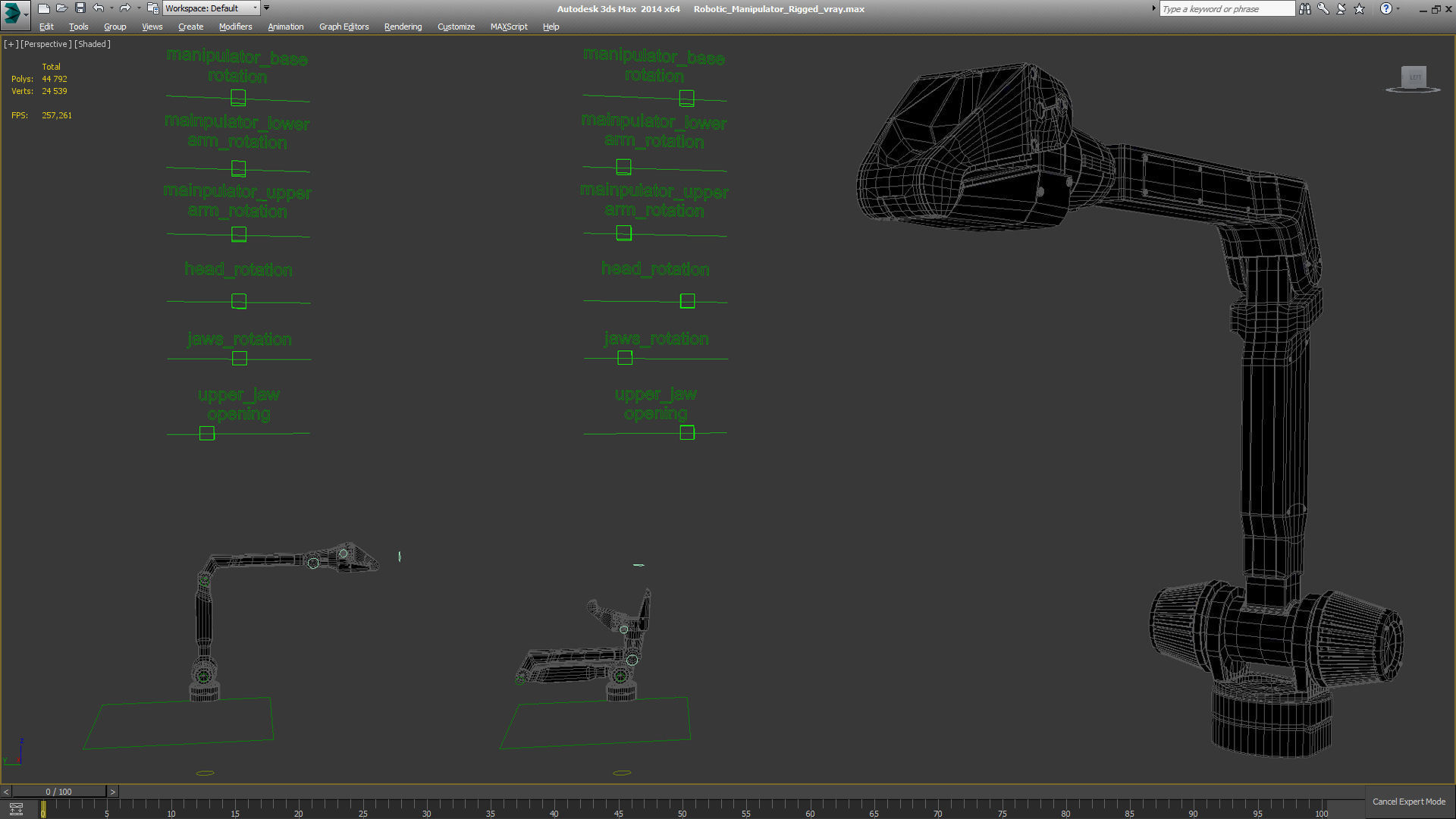 Robotic Manipulator Rigged for Maya 3D model_12