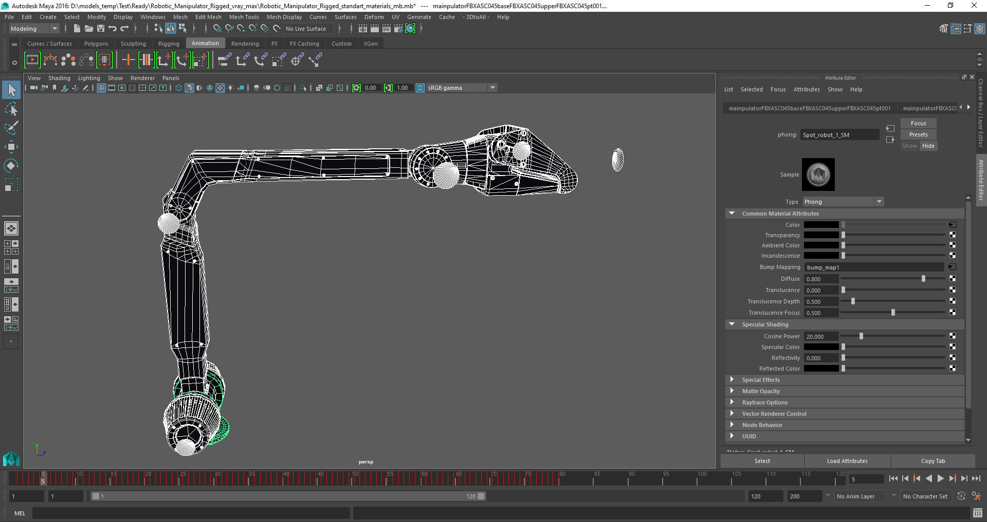 Robotic Manipulator Rigged for Maya 3D model_19