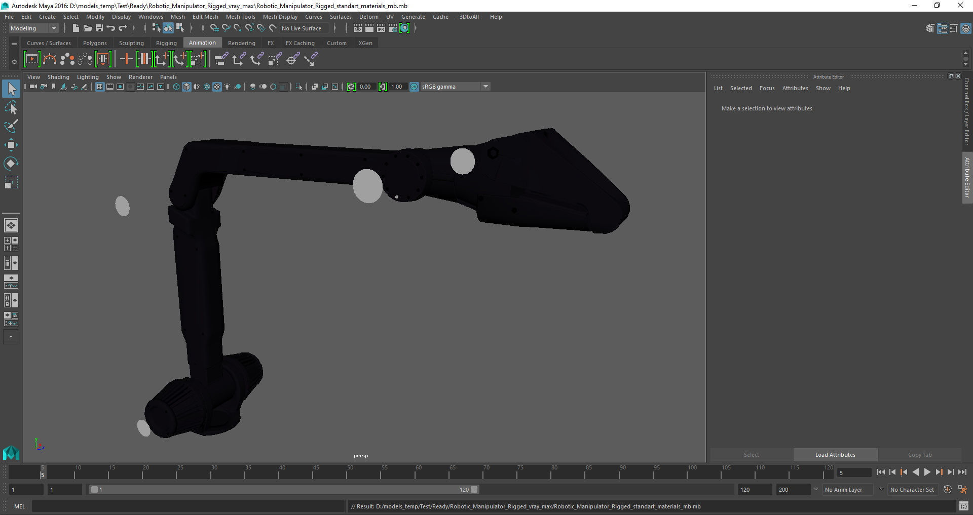 Robotic Manipulator Rigged for Maya 3D model_18