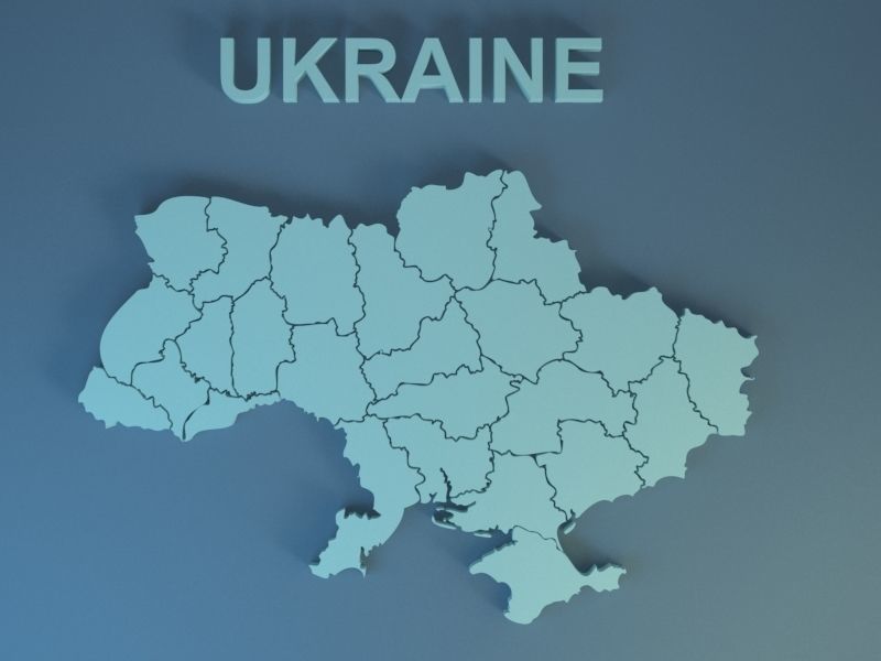 Ukraine Map Low poly  Low-poly 3D model_3