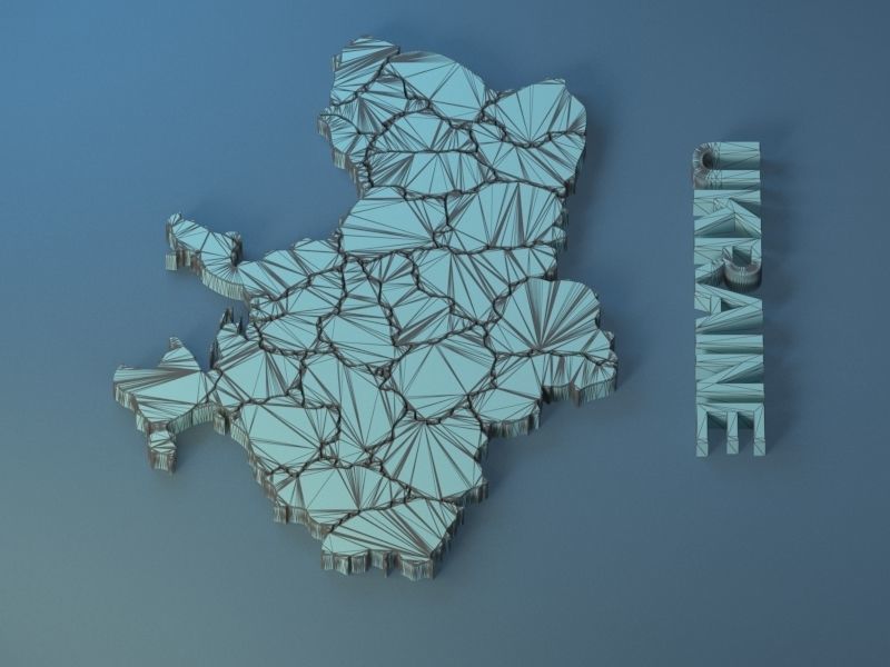 Ukraine Map Low poly  Low-poly 3D model_5