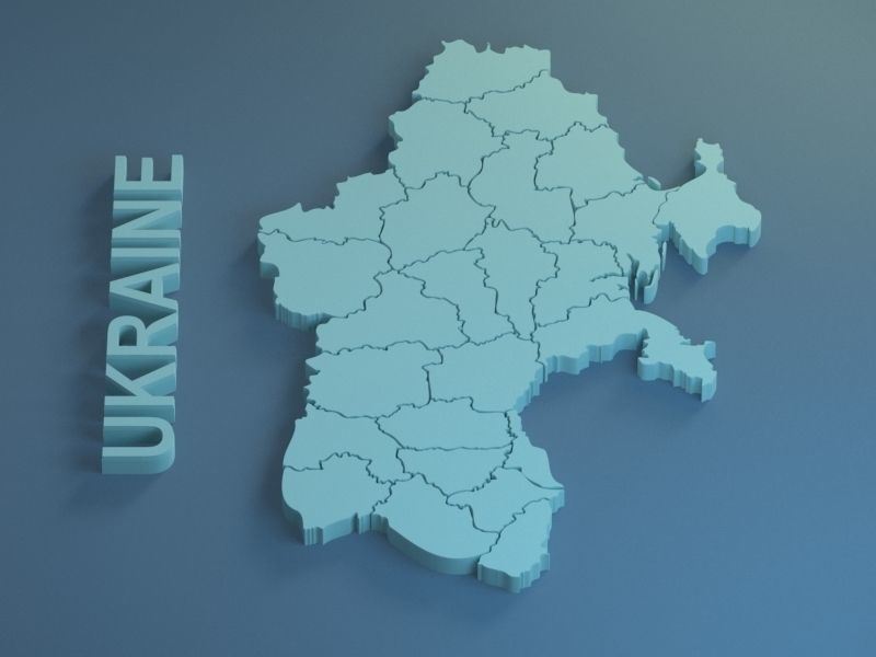 Ukraine Map Low poly  Low-poly 3D model_2