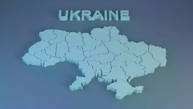 Ukraine Map Low poly  Low-poly 3D model