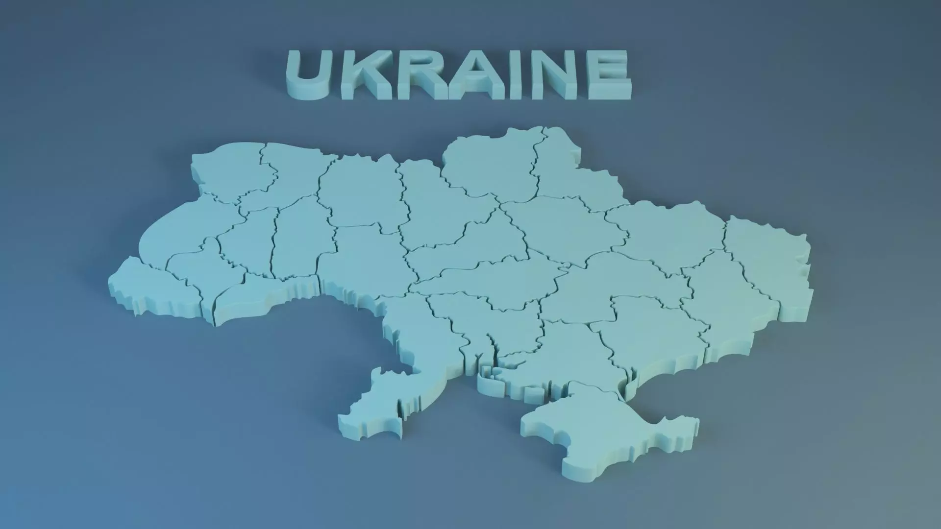 Ukraine Map Low poly  Low-poly 3D model_0