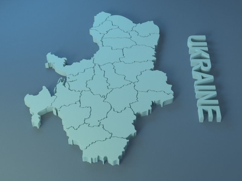 Ukraine Map Low poly  Low-poly 3D model_1