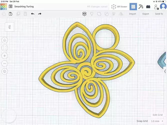 Spiral flower pendant stl 