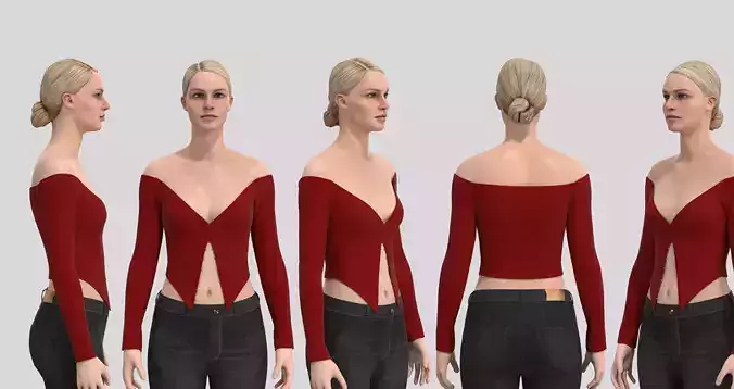 Off Shoulder Ribbed Knit Long Sleeve Top