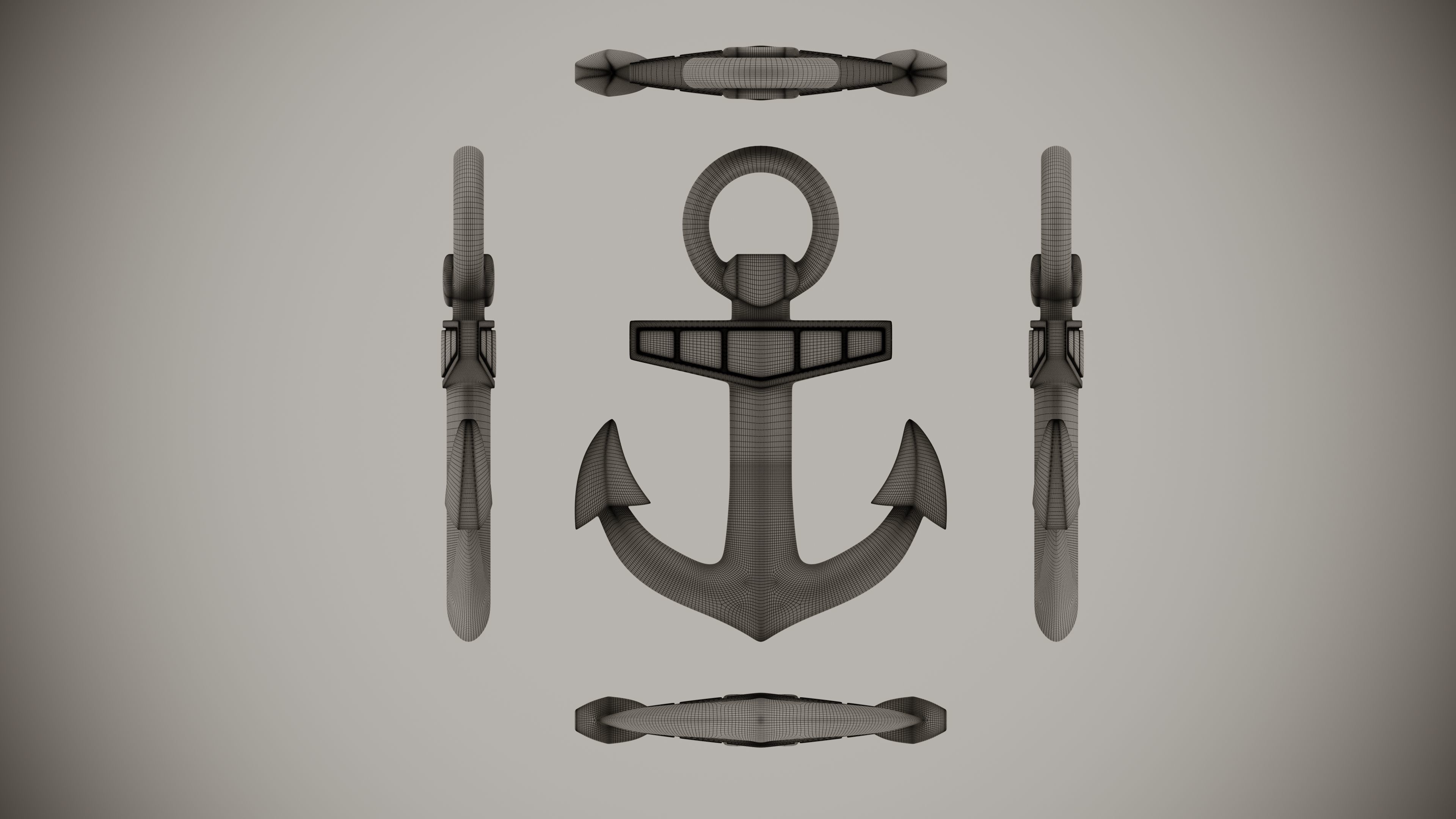 Anchor gold 3D model_8