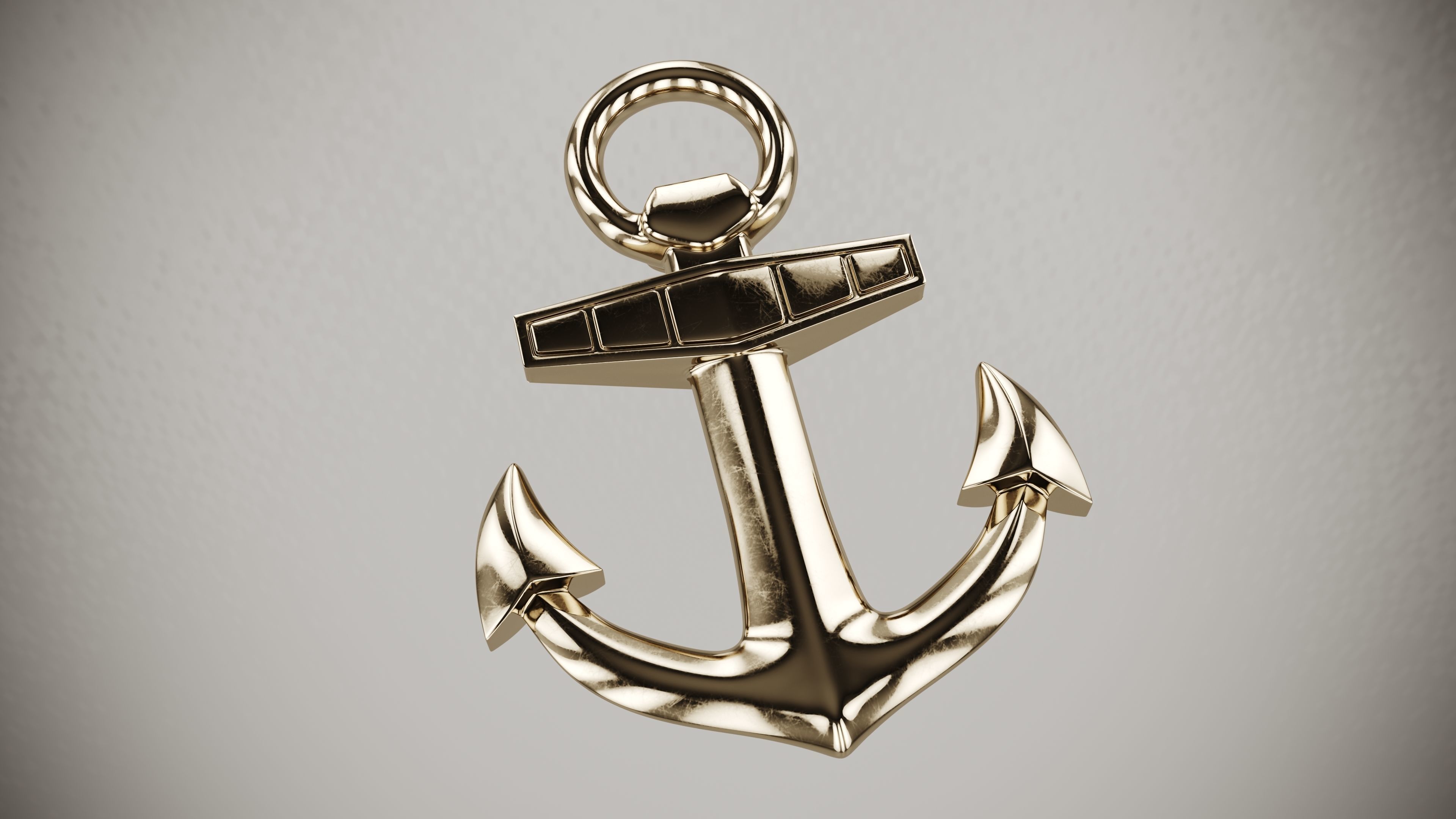 Anchor gold 3D model_2