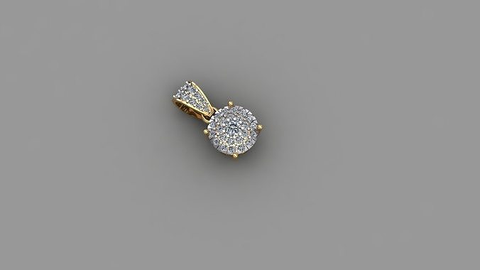 PENDENT diamond pendant in rose gold 3D print model