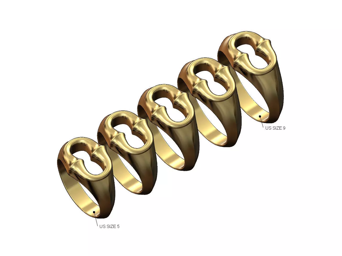 Oblang curved chain link signet US sizes 5to9 3D print model_0