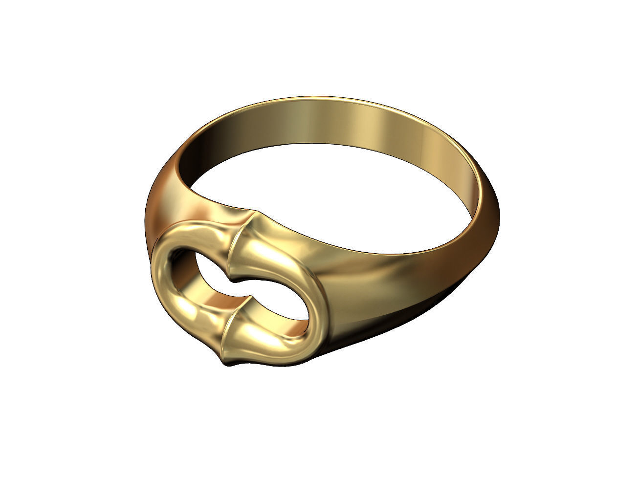 Oblang curved chain link signet US sizes 5to9 3D print model_5