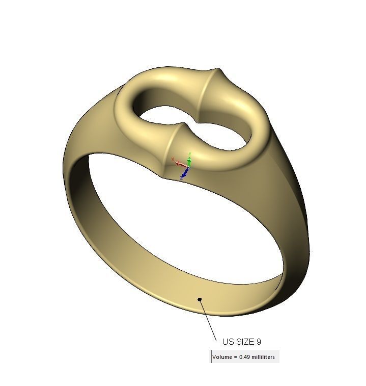 Oblang curved chain link signet US sizes 5to9 3D print model_12