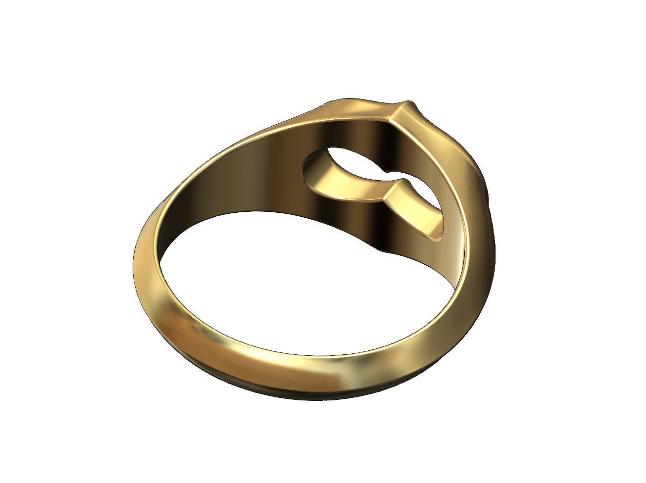 Oblang curved chain link signet US sizes 5to9 3D print model_6