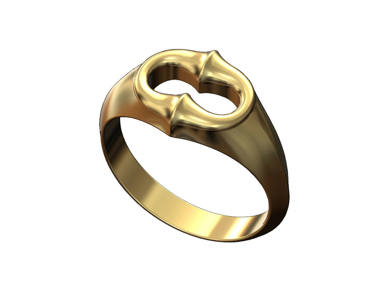 Oblang curved chain link signet US sizes 5to9 3D print model_4