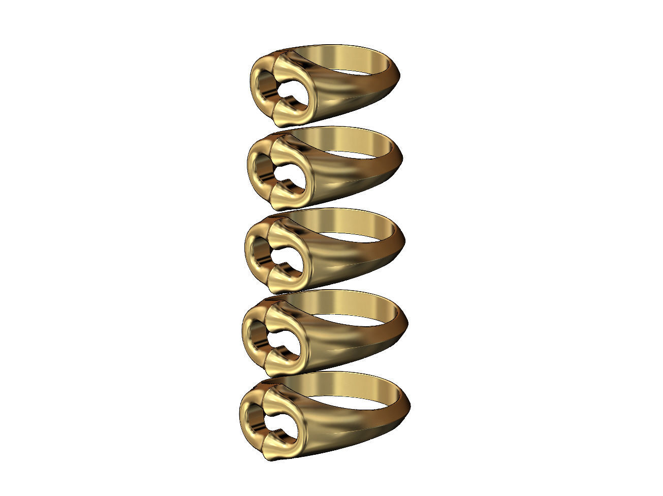 Oblang curved chain link signet US sizes 5to9 3D print model_3