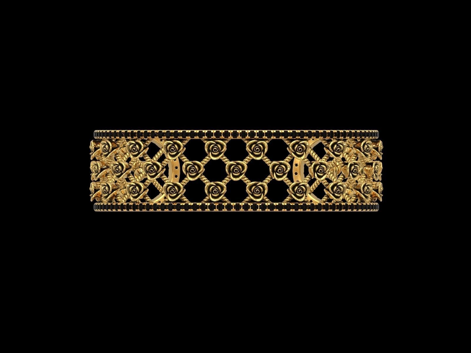 Rose Cuff Bracelet 3 3D print model_5