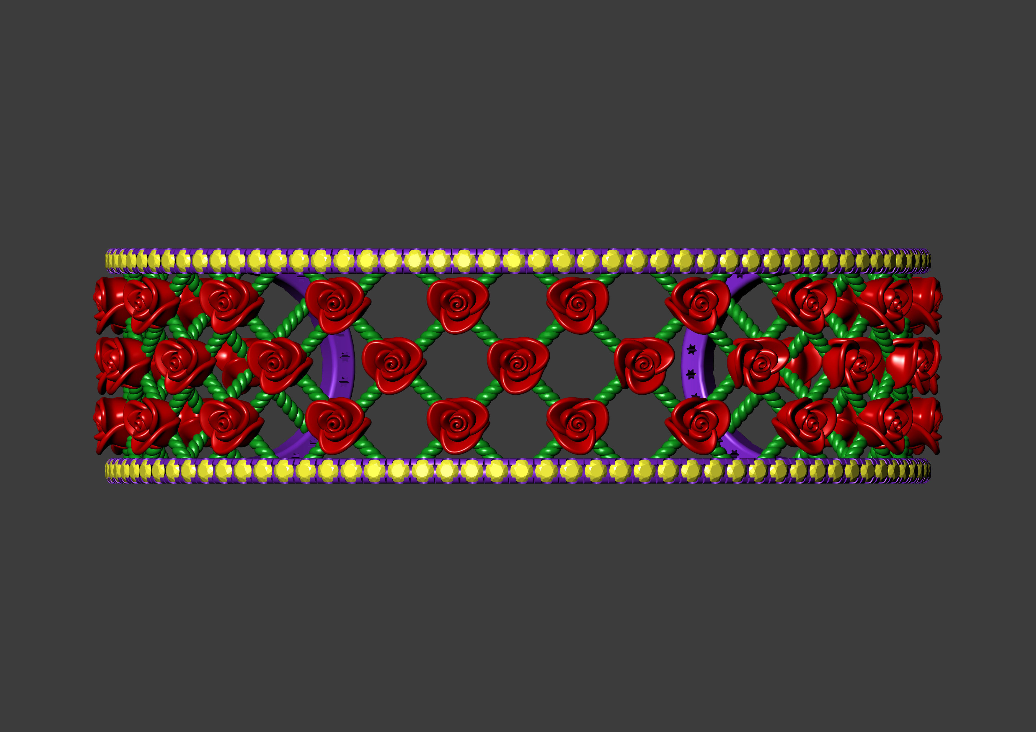 Rose Cuff Bracelet 3 3D print model_21