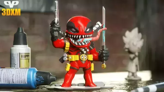 Venompool Chibi STL for 3D Printing ChibiSTL 3DXM