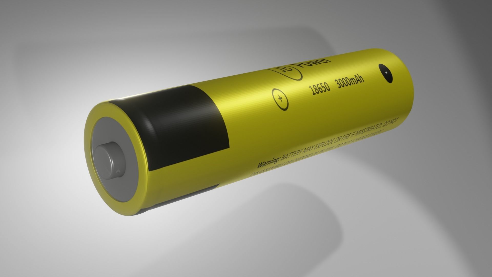 Li Ion Battery 18650 yellow 3D model_6