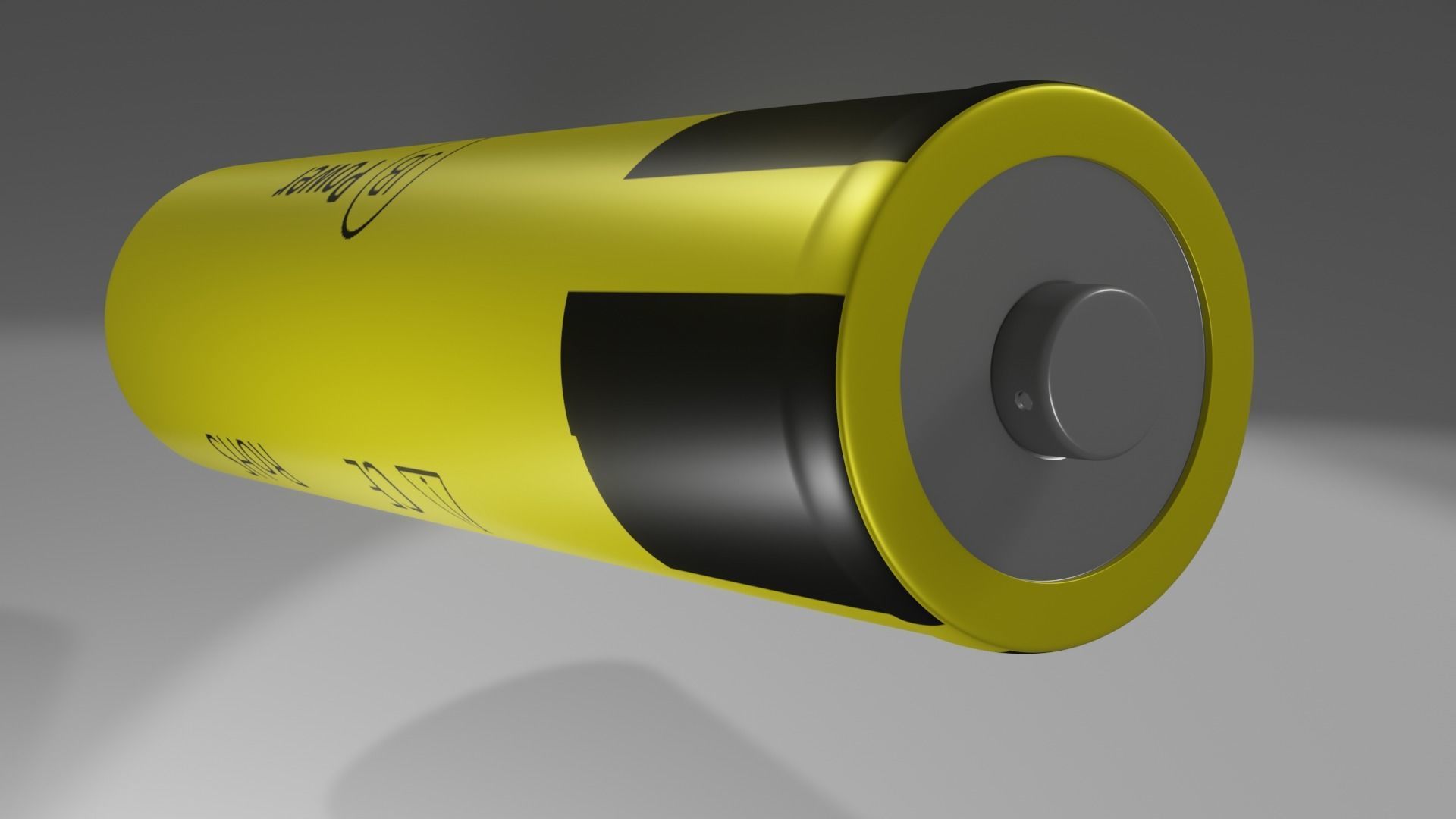 Li Ion Battery 18650 yellow 3D model_9
