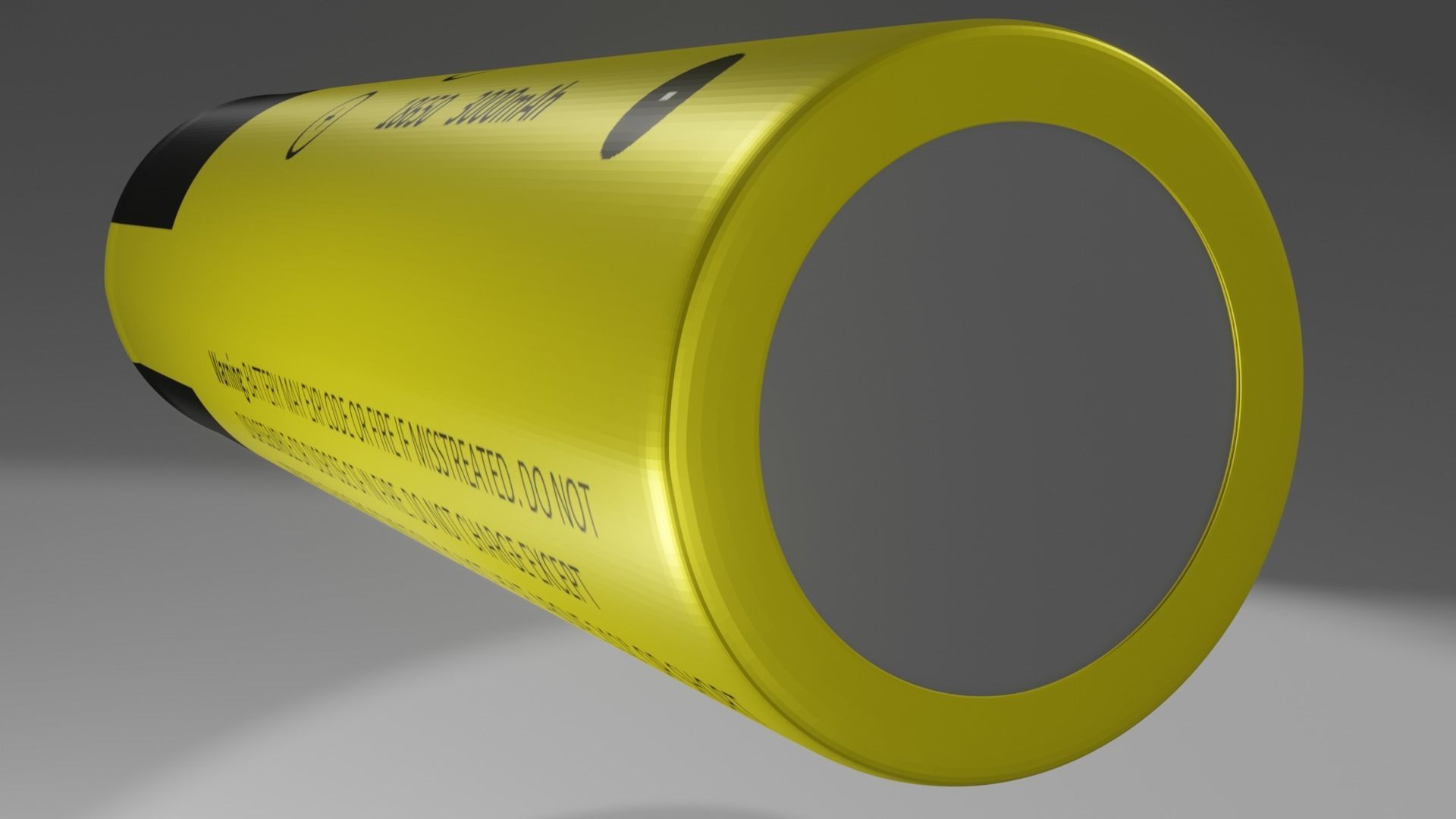 Li Ion Battery 18650 yellow 3D model_8