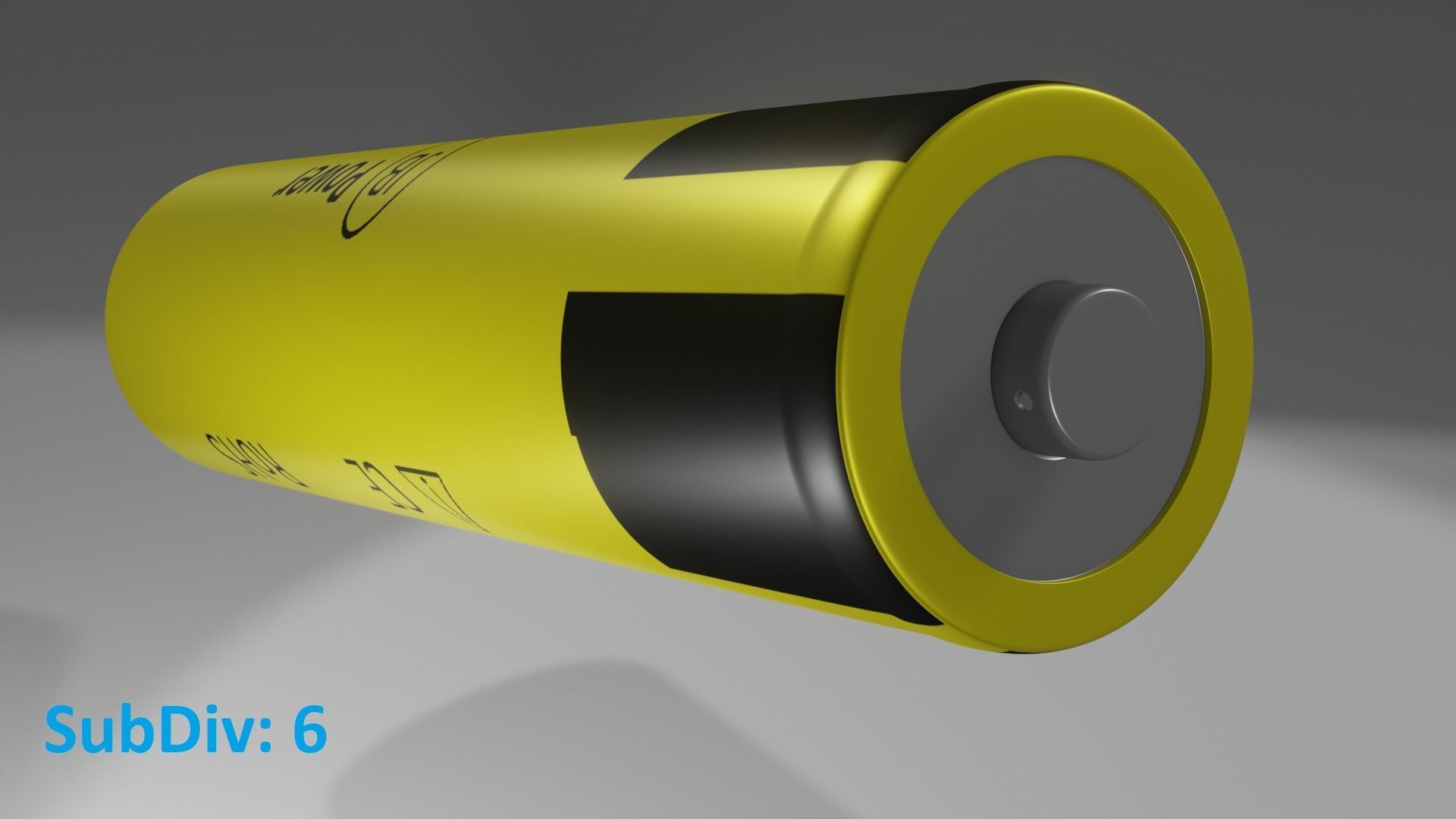 Li Ion Battery 18650 yellow 3D model_11