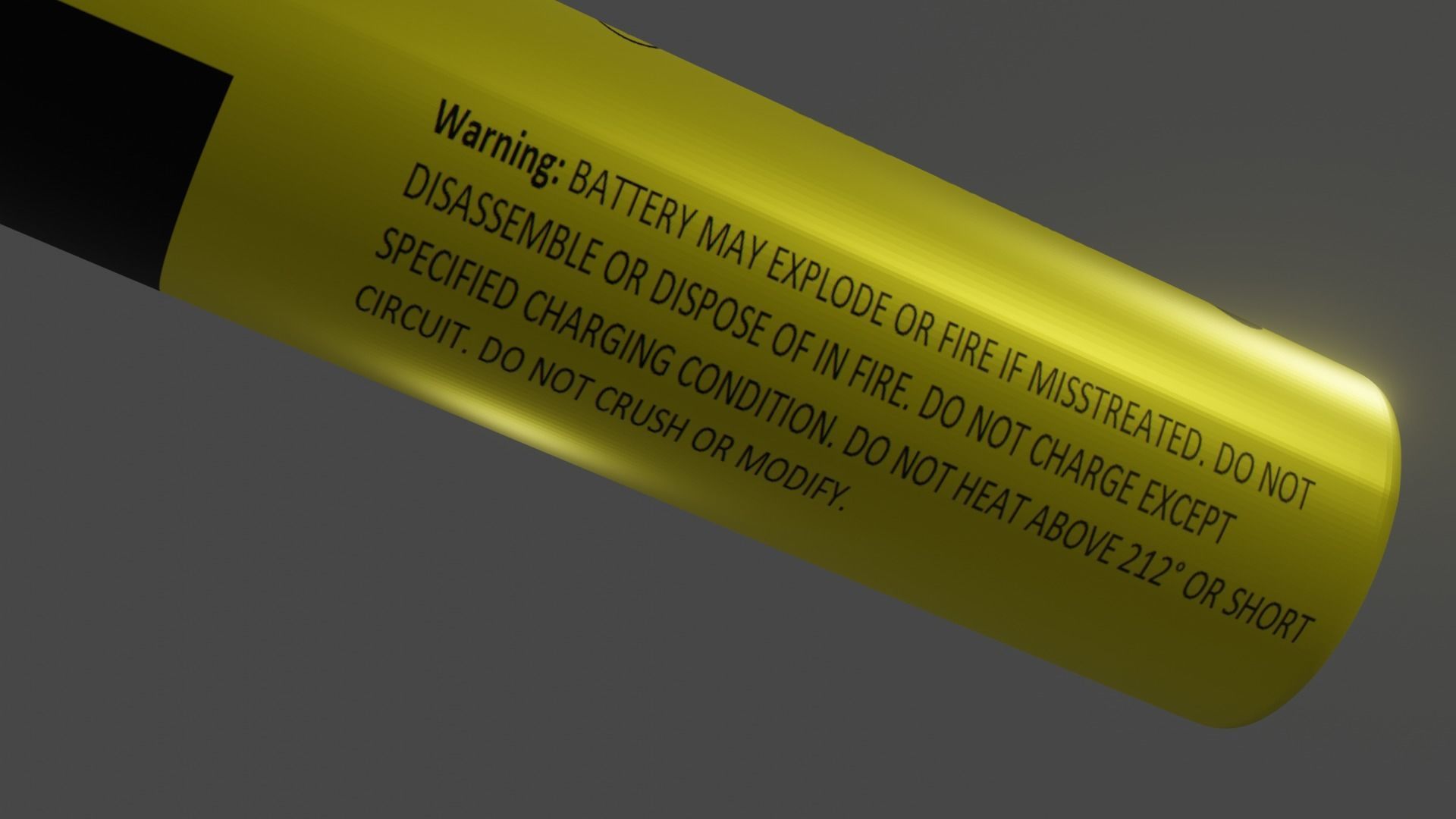 Li Ion Battery 18650 yellow 3D model_5
