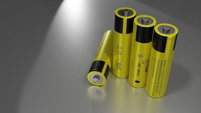 Li Ion Battery 18650 yellow 3D model