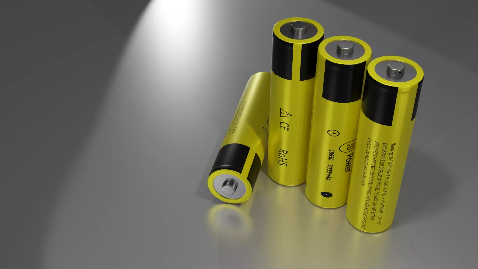 Li Ion Battery 18650 yellow 3D model_0