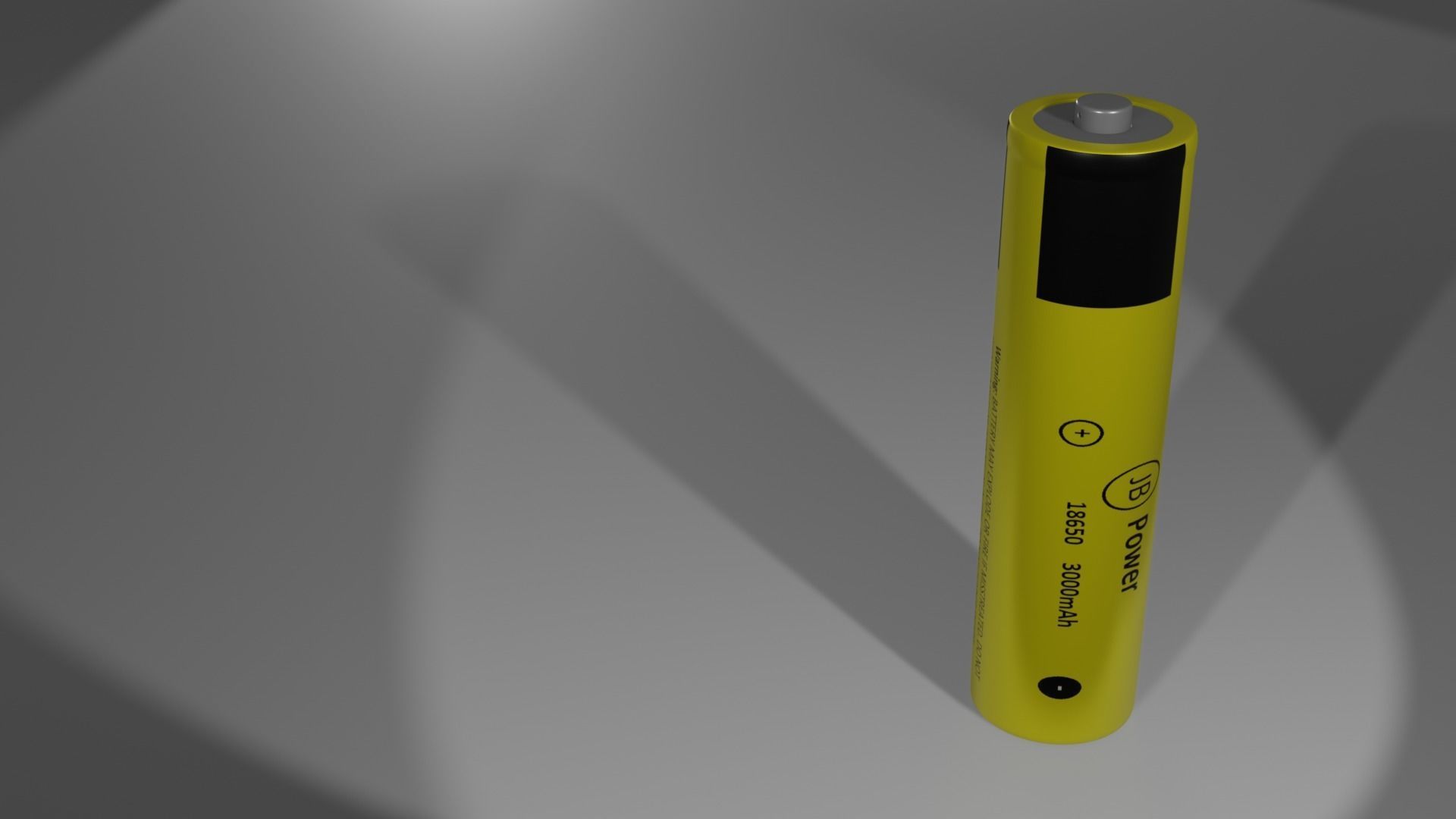 Li Ion Battery 18650 yellow 3D model_3