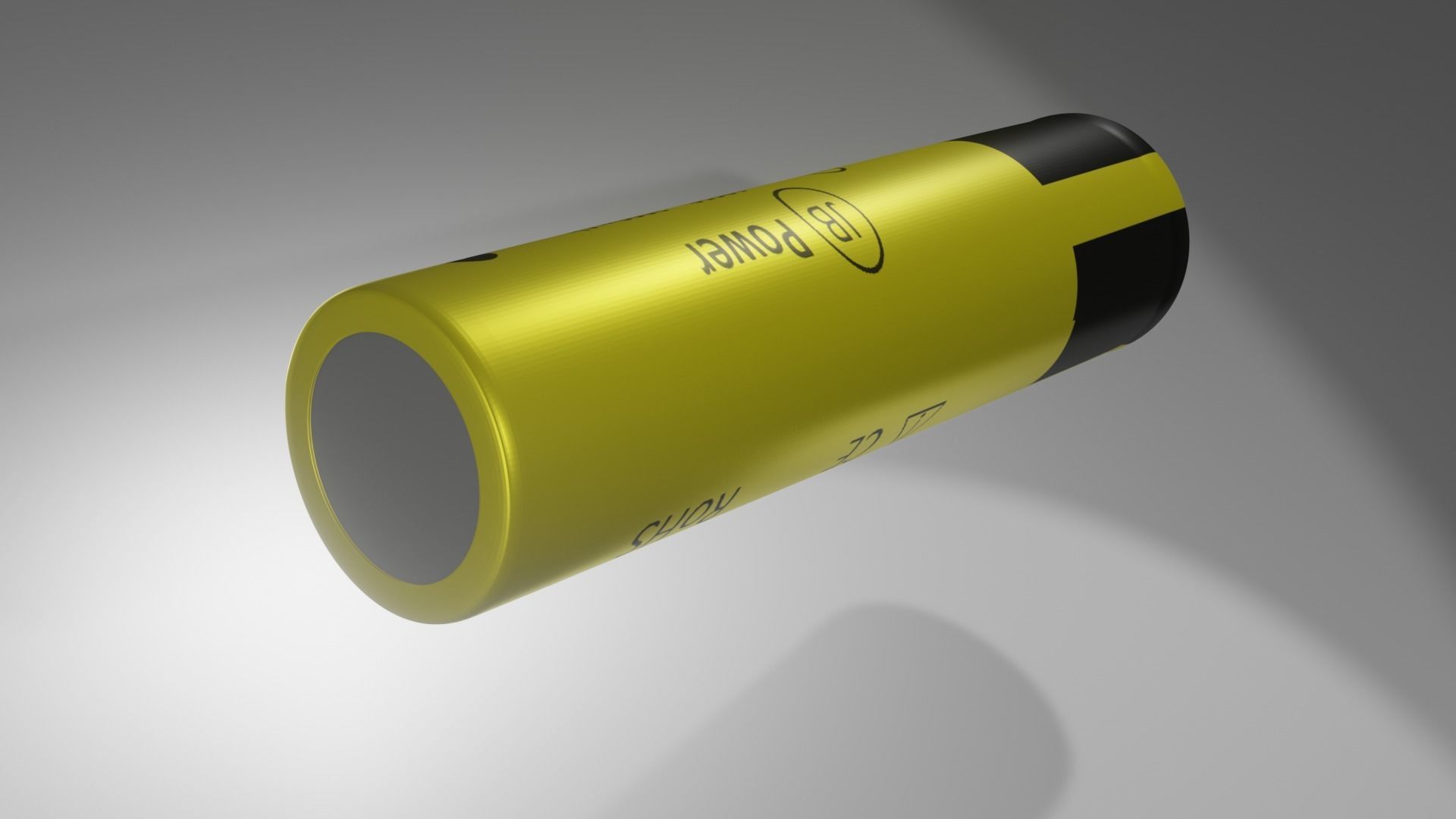 Li Ion Battery 18650 yellow 3D model_7