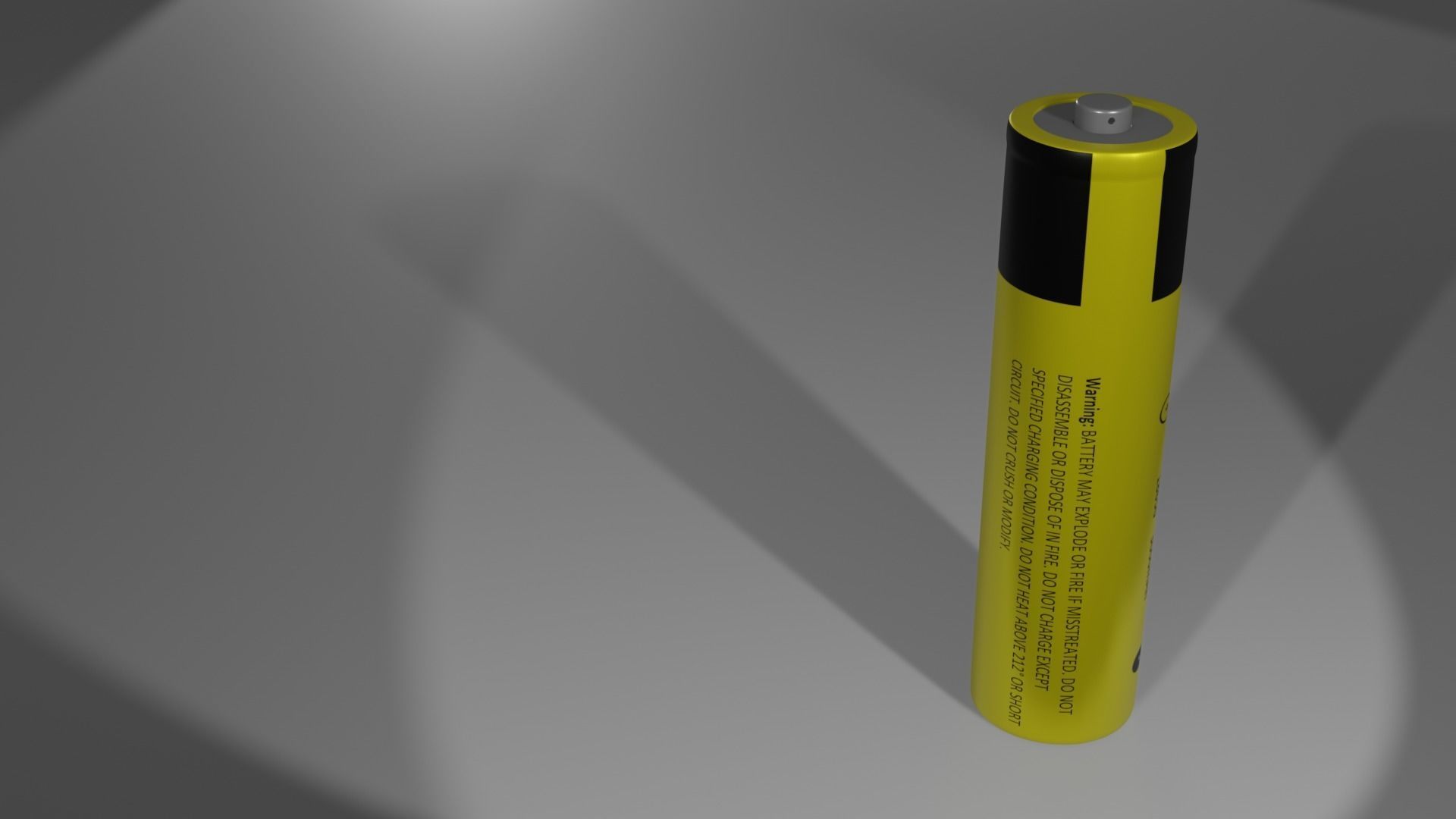 Li Ion Battery 18650 yellow 3D model_2