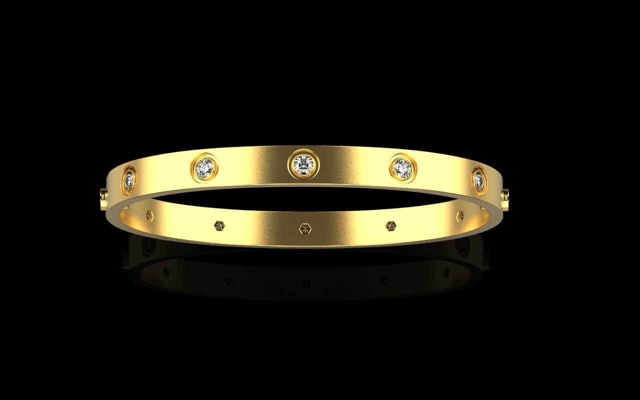 Love bracelet 175 mm size 3D print model_2