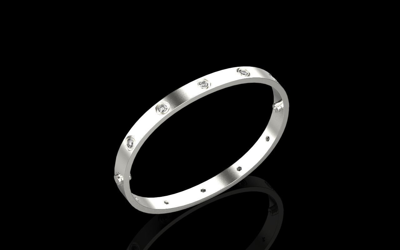 Love bracelet 175 mm size 3D print model_3