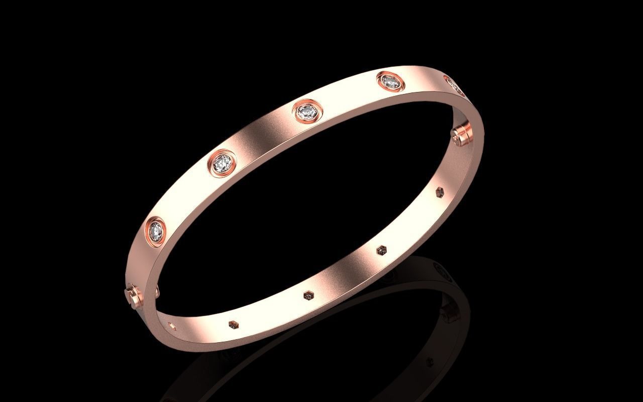 Love bracelet 175 mm size 3D print model_17