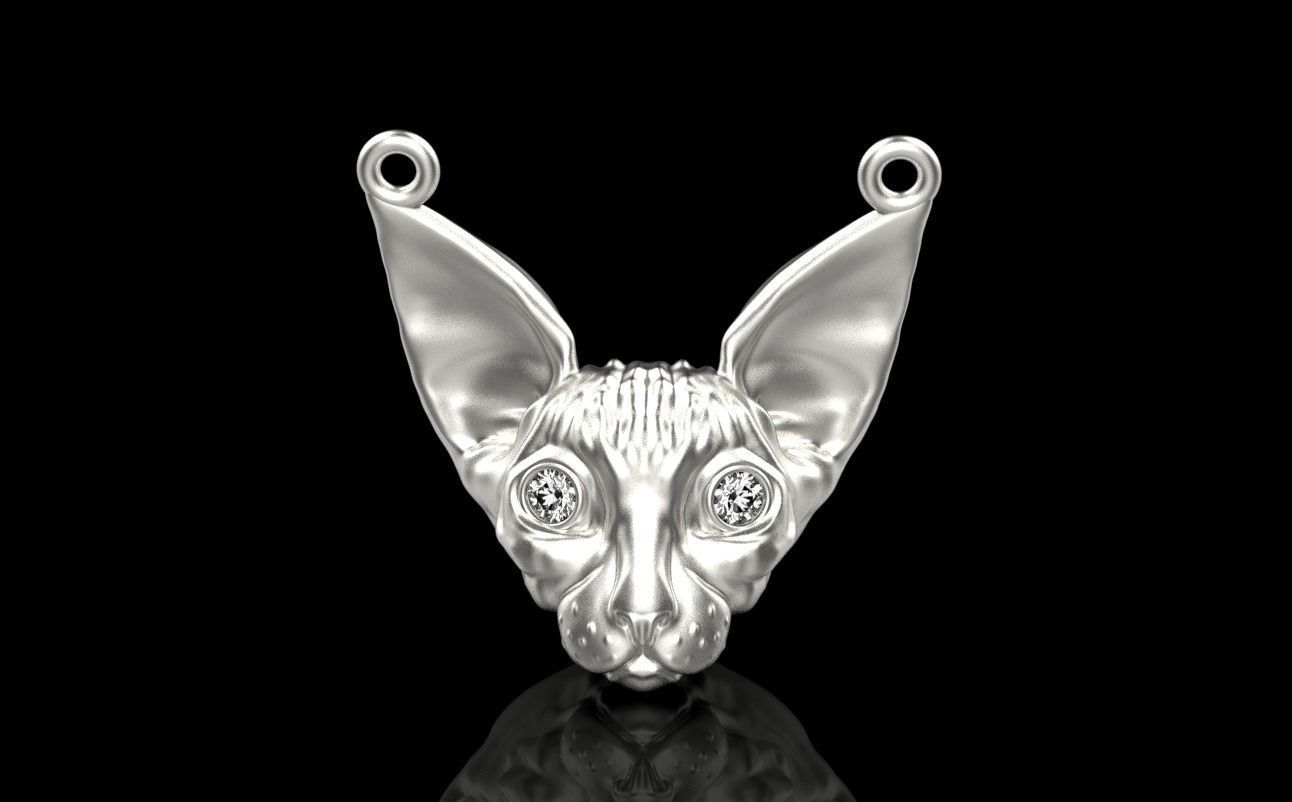 Sphynx Cat pendant 3D print model_10