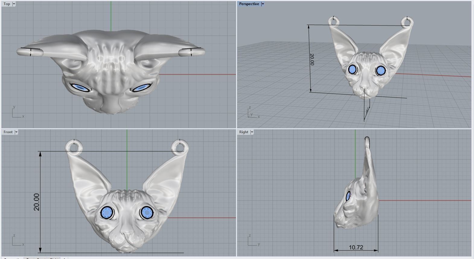 Sphynx Cat pendant 3D print model_4