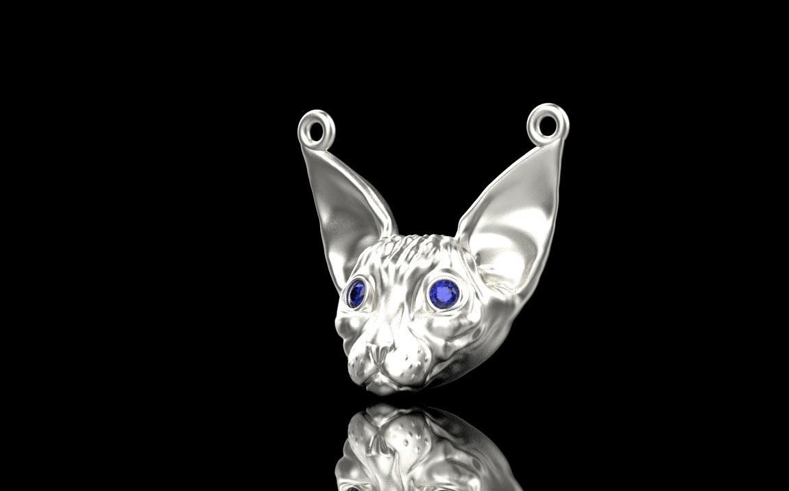 Sphynx Cat pendant 3D print model_8