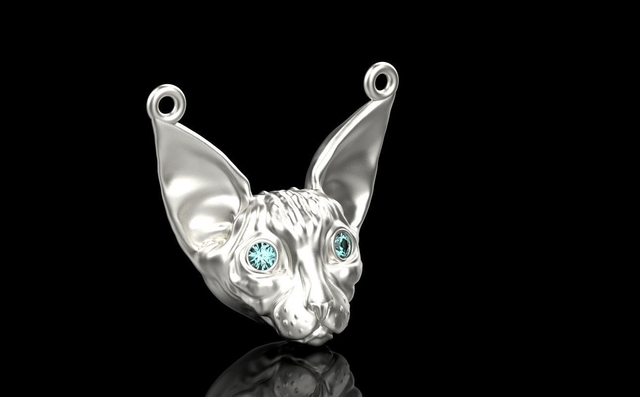 Sphynx Cat pendant 3D print model_1