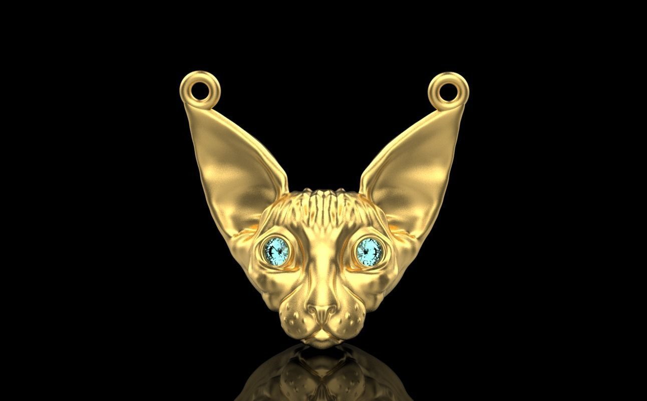 Sphynx Cat pendant 3D print model_21