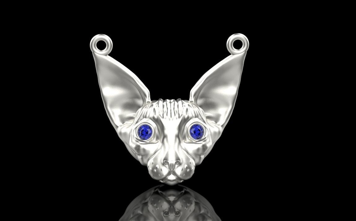 Sphynx Cat pendant 3D print model_16