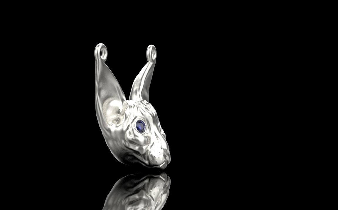 Sphynx Cat pendant 3D print model_11