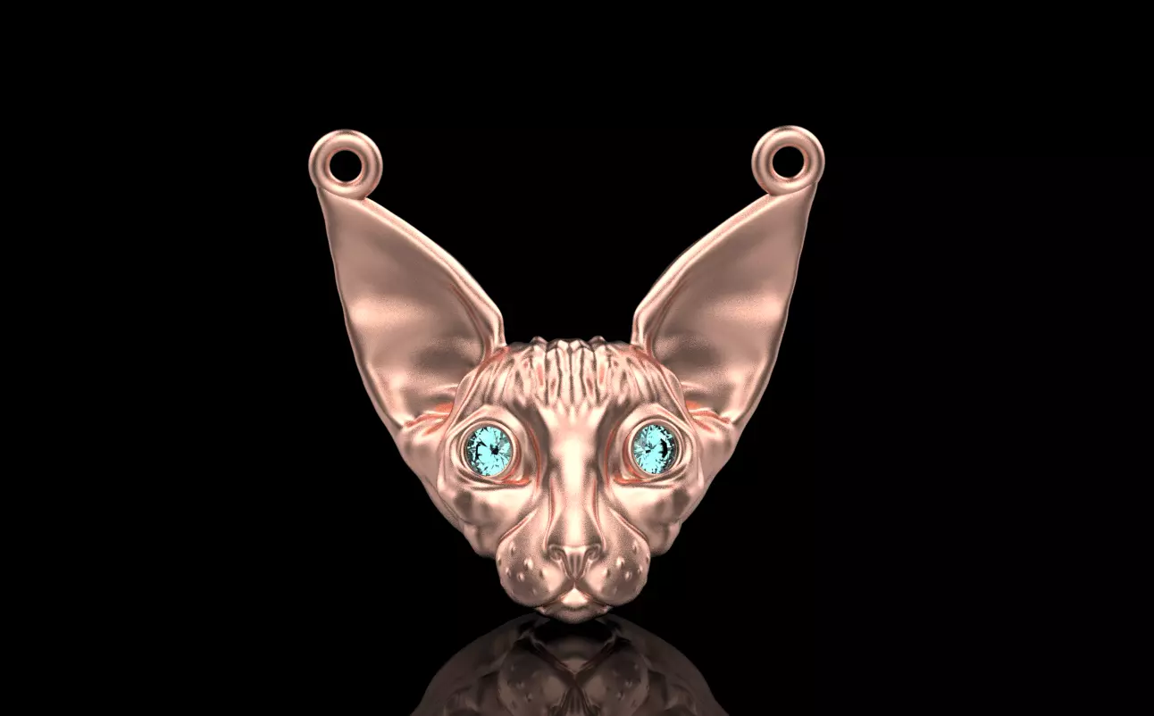 Sphynx Cat pendant 3D print model_0