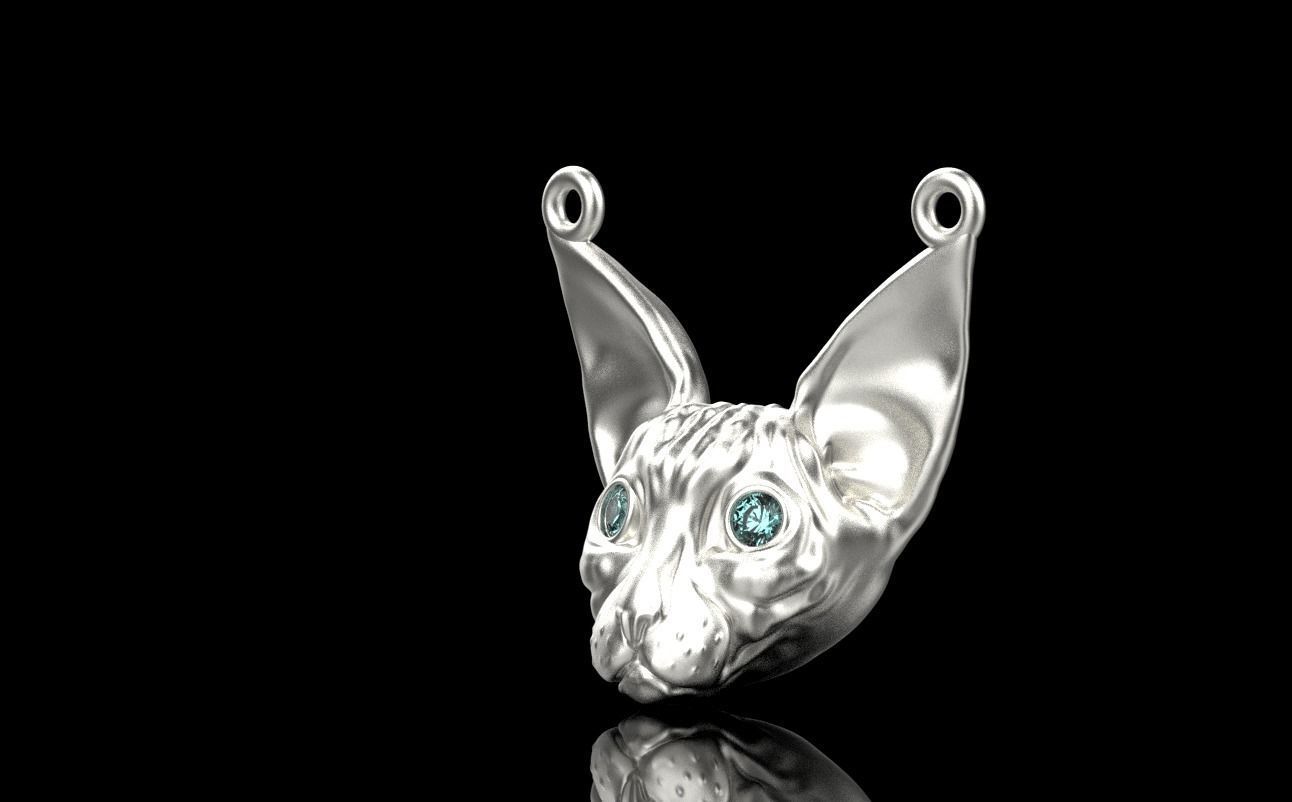 Sphynx Cat pendant 3D print model_14