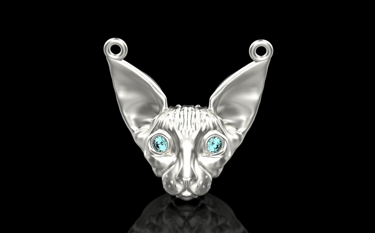 Sphynx Cat pendant 3D print model_15