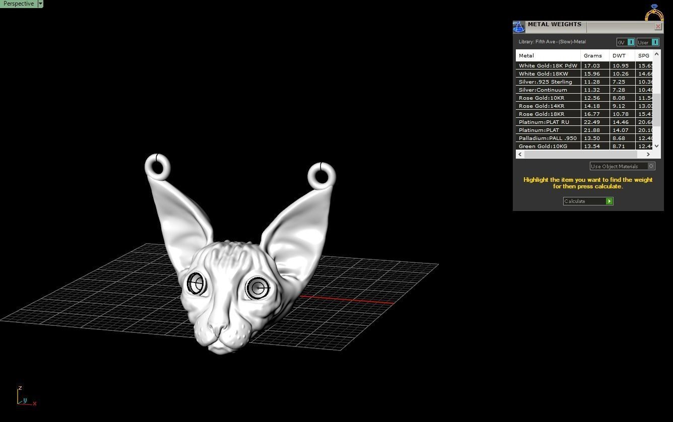 Sphynx Cat pendant 3D print model_5