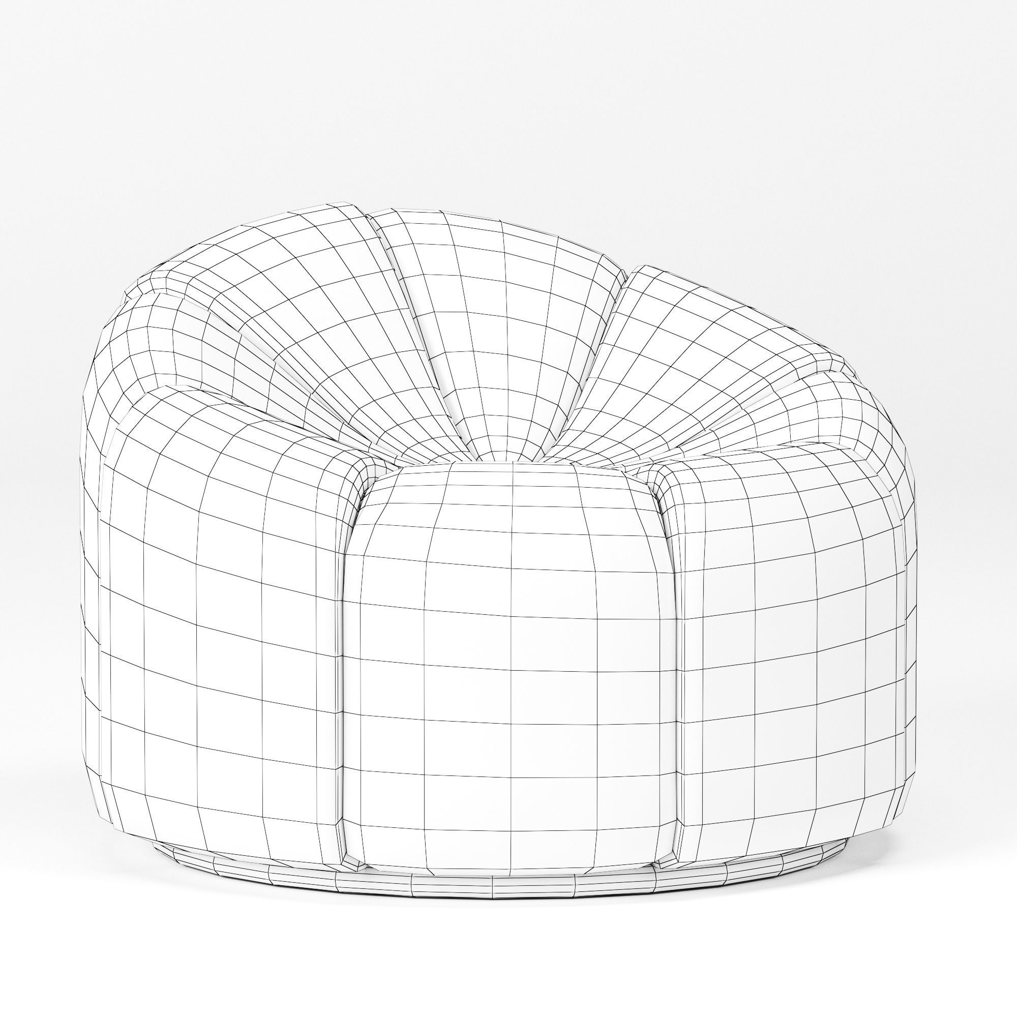 Alpha swivel chair velvet Low-poly 3D model_2