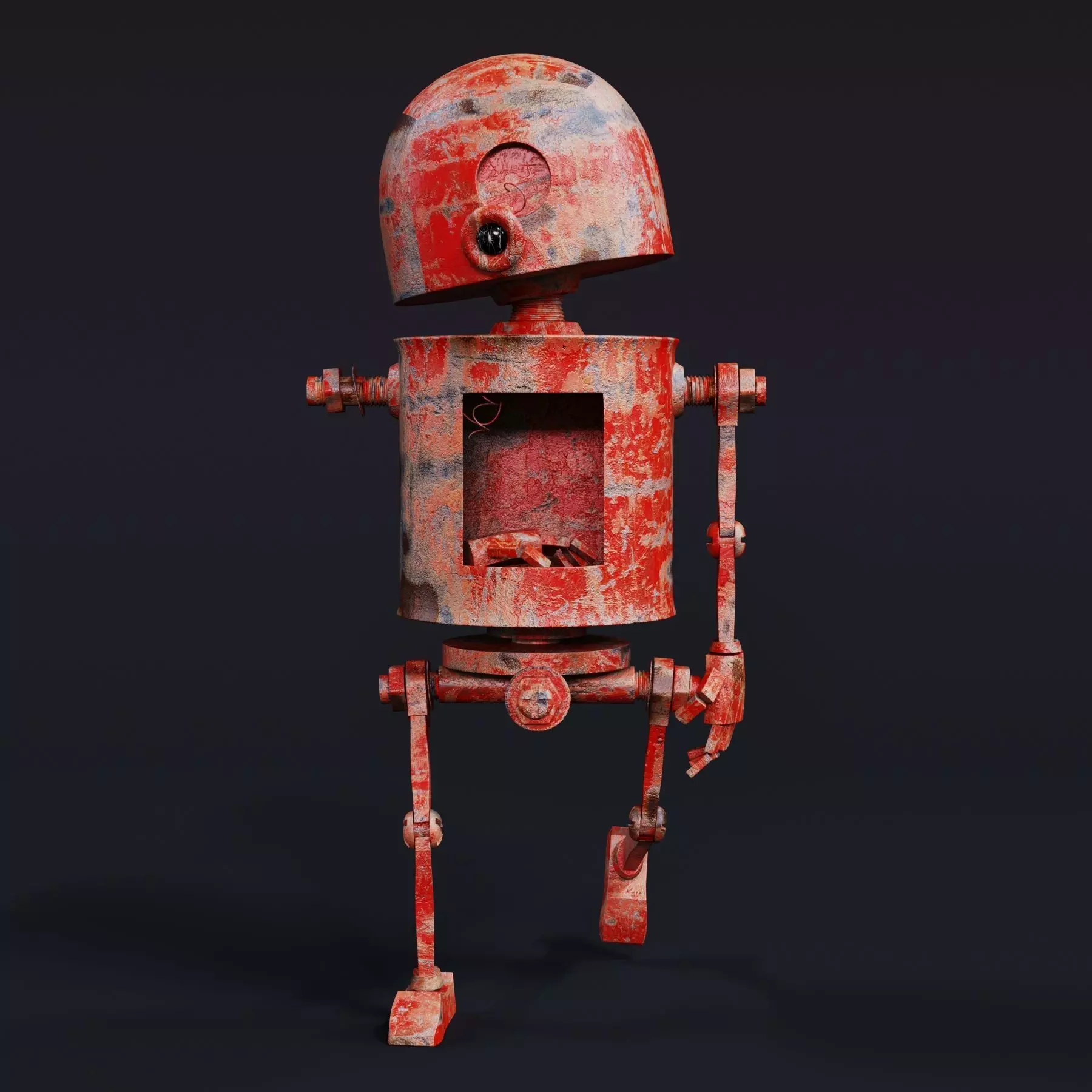 Broken Robot Low-poly 3D model