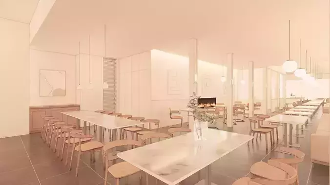 Modern Restaurant-interior-3D model